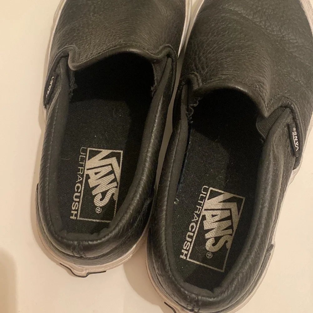 VANS black leather espadrilles. Size 7.5